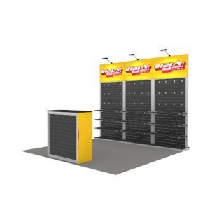 10x10 Durable High Quality Custom Portable Exhibition Slat Wall Shelf Exhibition Fair Display Slat Wall