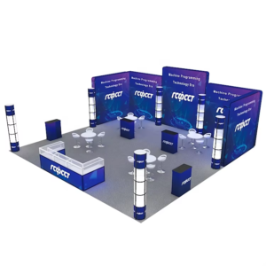 Booth Display20x20 Folding Column Modular Portable Spiral Tower Advertising Led Backdrop Tradeshow Tool Free Exhibition Trade Show